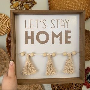 Wooden Beaded Tassel Wall Plaque